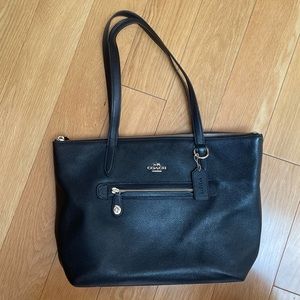 Coach leather tote bag black
